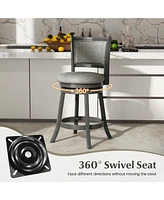 Gouun Swivel Bar Stools Set of 2 with Soft-padded Back and Seat-s