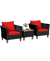 Gouun 3 Pieces Outdoor Patio Rattan Furniture Set