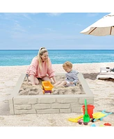 Gouun 2-In-1 Hdpe Kids Sandbox with Cover and Bottom Liner