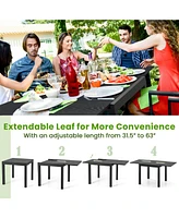 Gouun 31.5 inches-63 inches Adjustable Patio Expandable Dining Table for 4-6 Person