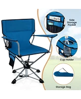 Gouun 360° Swivel Hunting Chair Portable Foldable Hunting Chair with Mesh Cup Holder and Storage Pockets