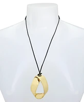 Robert Lee Morris Soho Sculptural Pendant Leather Slider Necklace