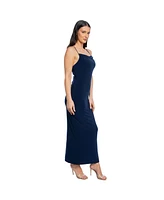 Bebe Women's Jersey Cowl with Tie Shoulder Maxi Dress