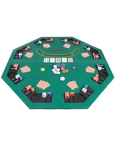 Trademark Poker Solid Wood 2-Fold Poker, Blackjack Tabletop