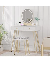 gaomon Vanity Desk, Makeup Vanity Desk with Touch Light Mirror