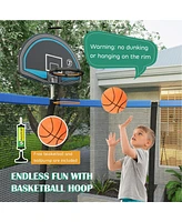 Gouun 12 Feet Recreational Trampoline with Basketball Hoop