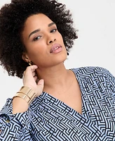 INC Plus Printed Surplice-Neck Blouse, Exclusively at Macy's