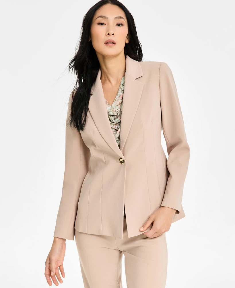 Anne Klein Women's Stretch Notch-Lapel Long-Sleeve Blazer