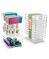 Sorbus 10 Pack Large Clear Plastic Storage Bins with Handle
