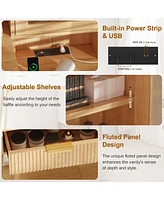 gaomon Makeup Vanity Desk with Lights & Power Outlet