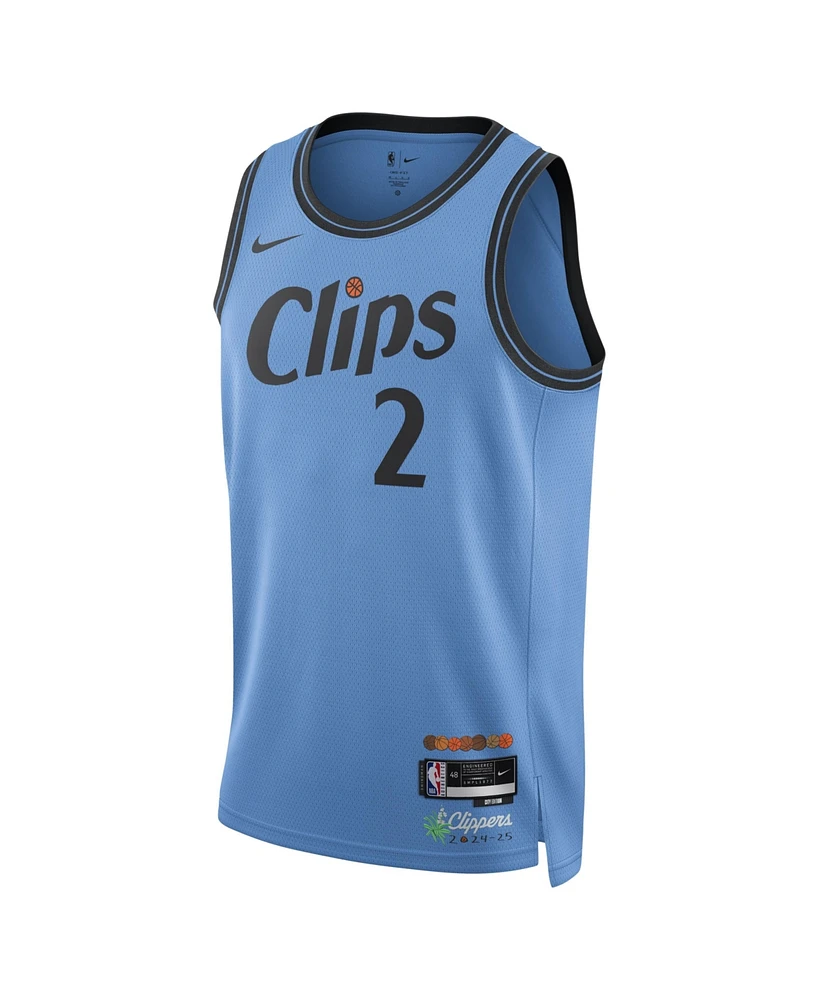 Nike Men's and Women's Light Blue Kawhi Leonard La Clippers 2024/25 City Edition Finished Swingman Jersey