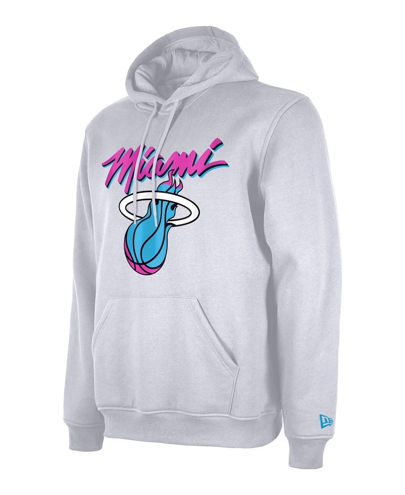 New Era Men's White Miami Heat 2024/25 City Edition Pullover Hoodie