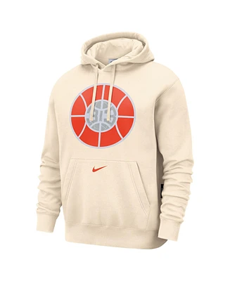 Nike Men's Tan Detroit Pistons 2024/25 City Edition Essential Club Pullover Hoodie