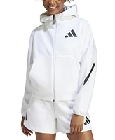 adidas Women's Z-n-e Zip-Front Hooded Logo Jacket