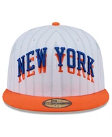 New Era Men's White York Knicks 2024/25 City Edition 59FIFTY Fitted Hat