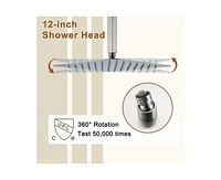 Casainc 3 Functions 12 Inch Ceiling Mounted Thermostatic Shower System