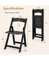 Gouun Set of 4 Dining Chairs Foldable Kitchen Chair with Rubber Wood Legs and Padded Seat
