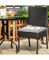 Gouun Set of 4 Patio Rattan Wicker Dining Chairs Set with Soft Cushions