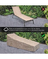 Gouun Outdoor Reclining Chaise Lounge Chair with 6-Position Adjustable Back
