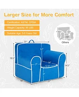 Gouun Upholstered Kids Sofa with Velvet Fabric and High-Quality Sponge