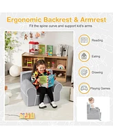 Gouun Upholstered Kids Sofa with Velvet Fabric and High-Quality Sponge