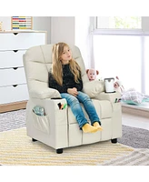 Gouun Kids Recliner Chair with Cup Holder and Footrest for Children
