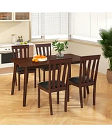 Gouun Dining Chair Set of 2 Upholstered Wooden Kitchen Chairs with Padded Seat and Rubber Wood Frame