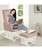 Gouun Baby Nursery Relax Rocker Rocking Chair Glider and Ottoman Cushion Set
