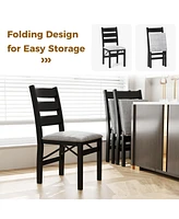 Gouun Modern Upholstered Folding Chairs Set of 2 with Comfy Backrest