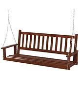 Gouun 3-Person Wooden Outdoor Porch Swing with 800 lbs Weight Capacity