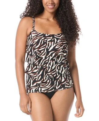 Coco Reef Womens Aura Printed Tiered Underwire Tankini Top Bikini Bottoms