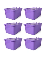 Life Story Purple Stackable Closet Organization Storage Box, 55 Quart (6 Pack)