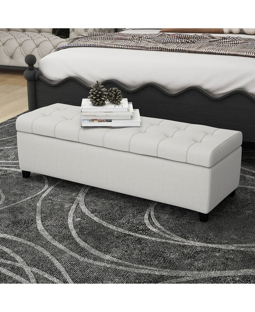 The Pop Home Modern Storage Ottoman, Multipurpose Footstool & Storage Bench-The Pop Home