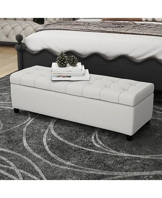 Modern Storage Ottoman, Multipurpose Footstool & Bench-The Pop Home