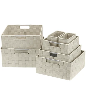 Sorbus 7-Piece Double Woven Basket Bin Set