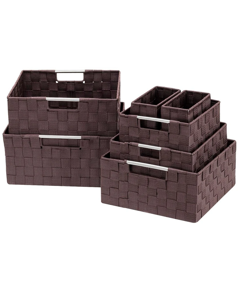 Sorbus 7-Piece Double Woven Basket Bin Set