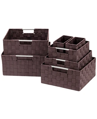 Sorbus 7-Piece Double Woven Basket Bin Set