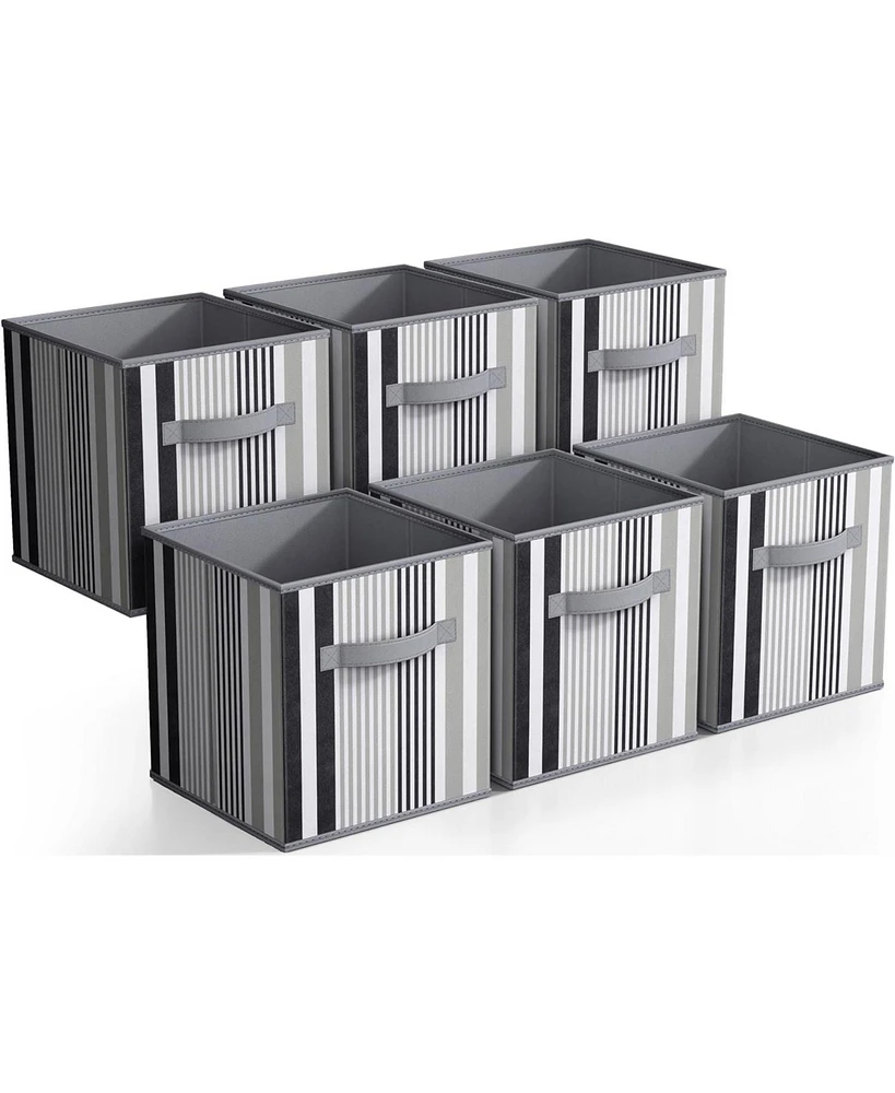 Sorbus 11 Inch 6 Pack Foldable Fabric Storage Cube Bins with Handles - for Organizing Pantry, Closet, Nursery, Playroom