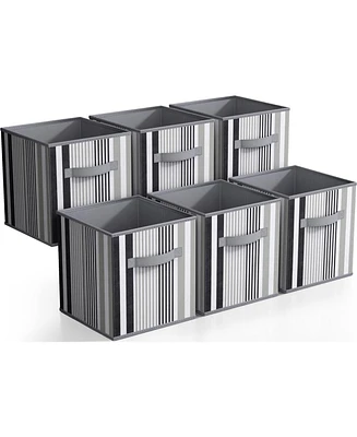 Sorbus 11 Inch 6 Pack Foldable Fabric Storage Cube Bins with Handles - for Organizing Pantry, Closet, Nursery, Playroom