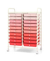 Gouun 20 Drawers Rolling Storage Cart Studio Organizer-Gradient