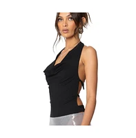 Edikted Women's Backless Cowl Neck Bodysuit