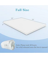 Gouun 3 Inch Gel-Infused Memory Foam Mattress Topper with Removable Cover-Full Size