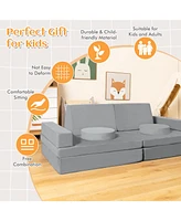 Gouun 10-Piece Kids Play Couch Sofa with Portable Handle