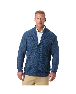 KingSize Men's Big & Tall Soft Cable Knit Shawl Collar Cardigan