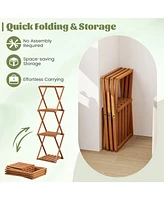 Gouun 4-Tier Folding Plant Rack and Free Standing Shoe Rack