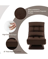 Gouun 5-Level Adjustable 360° Swivel Floor Chair with Massage Pillow