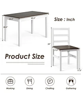 Gouun 5 Pieces Solid Wood Compact Kitchen Dining Set