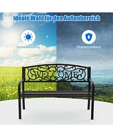 Gouun Outdoor Furniture Steel Frame Porch Garden Bench