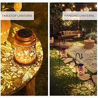 LAGarden Hummingbird Solar Lantern Outdoor Hanging Waterproof Metal Decor Light Christmas Gifts Yard Patio Porch 2Pack