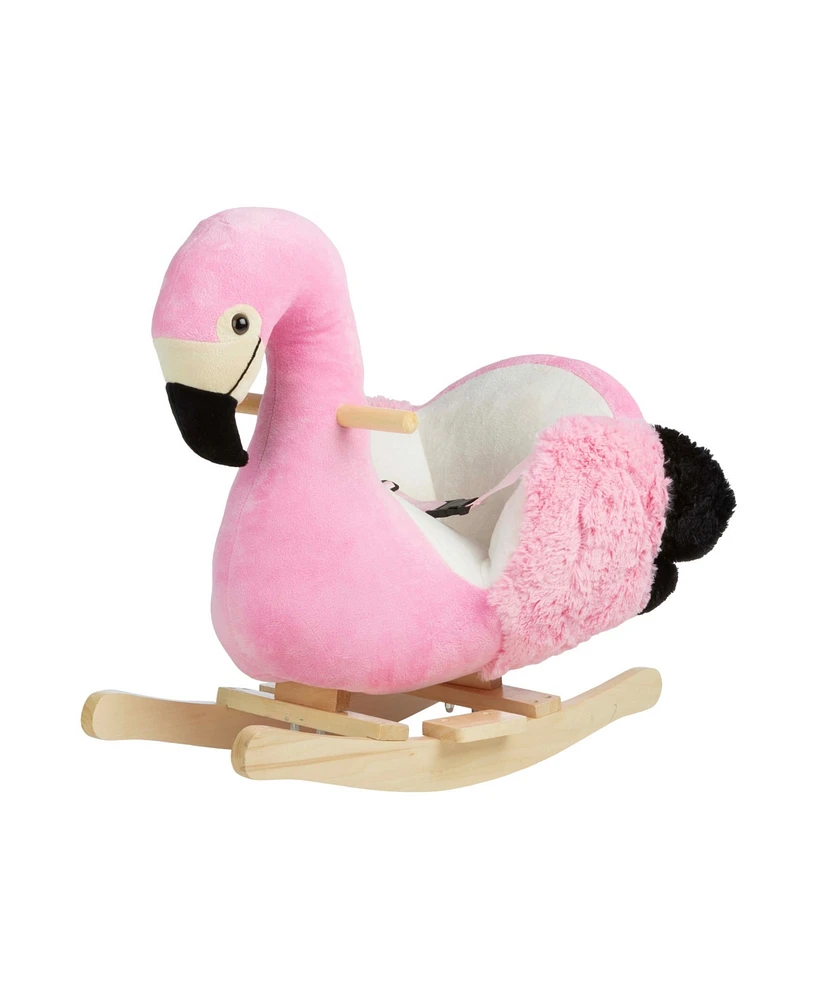 Happy Trails Flamingo Plush Rocking Horse